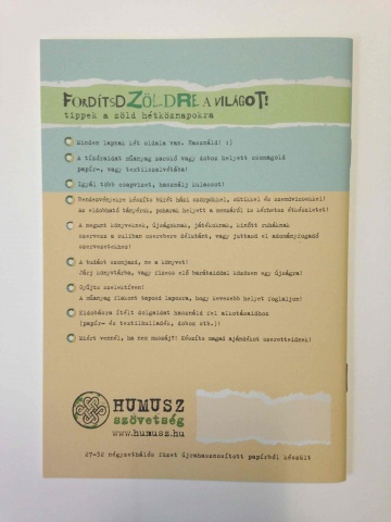 újrapapír füzet Humusz Szövetség