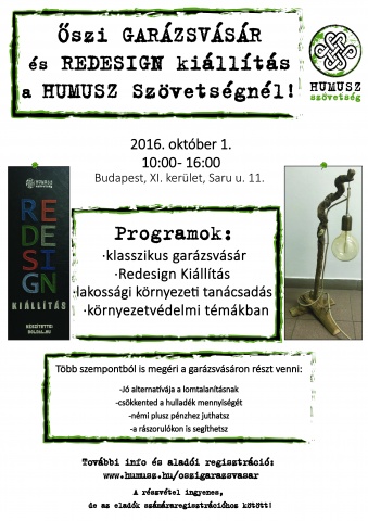 garázsvásár plakát humusz