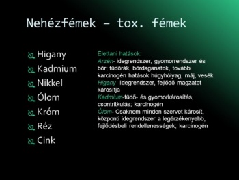 Nehézfémek Nehézfémek