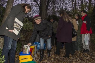 szelektív hulladékgyűjtés a tanösvényen